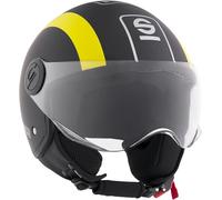 Sparco Riders Sp601 Moto Demi-Jet, Casco Scooter homologado ECE 22.06, Peso y tamaño reducidos para Ciudad y sillín, Unisex Adulto, Black/Matte Yellow, XL