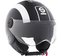 Sparco Riders Sp601 Moto Demi-Jet, Casco Scooter homologado ECE 22.06, Peso y tamaño reducidos para Ciudad y sillín, Unisex Adulto, Blanco y Negro, XL