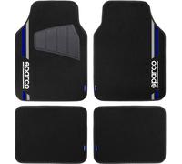 SPARCO Set 4 Tapetes Alfombra Negro Azul Universales 2 Delanteros Con Logo