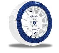 Sparco Set de 2 Piezas de Calcetines para Nieve con neumáticos de Tela Blanca silenciosos y sin Vibraciones, Talla M