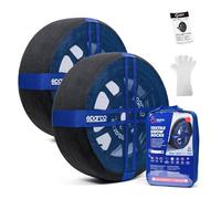 Sparco SnowShield PLUS | Juego de 2 cadenas de nieve para coche | Cadenas para nieve fáciles de montar | Silenciosas, duraderas, homologadas EN 16662-1 y reutilizables (M)