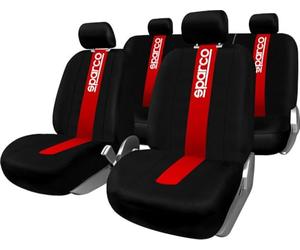 Sparco SPC1013 CLASSIC - Juego de Fundas para Asientos de Coche, 11 Piezas, Color Rojo