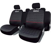 Sparco SPC1042RS - Juego de Fundas de Asiento LAZIO, Negro con rayas rojas.