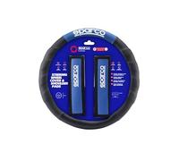 Sparco Funda y Almohadillas de Volante SPC1111KAZ – Universal para Auto – Negro/Azul