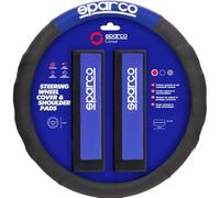 Sparco SPC1111KAZ Almohadillas y Funda de Volante, Negro/Azul