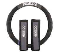 Sparco SPC1111KGR Almohadillas y Funda de Volante, Negro/Gris