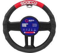 Sparco SPC1111RS Funda Universal para Volante de Coche, Negro/Rojo