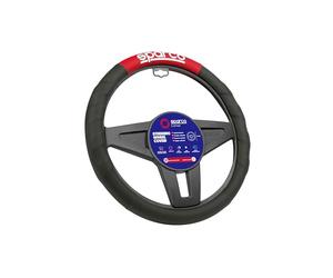 Sparco SPC1111RS Funda Universal para Volante de Coche, Negro/Rojo