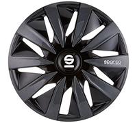 SPARCO SPC1391BKGR Tapacubos Lazio, Negro/Gris, Set de 4, 13"