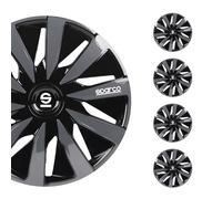 Sparco Juego de 4 Fundas para Ruedas de Coche Lazio SPC1491BKGR de 14 Pulgadas, Negro y Gris