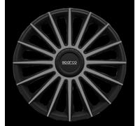 Juego de 4 tapacubos 14" Pulgadas tapacubos Coche Treviso SPC1493BKGR Negro Gris