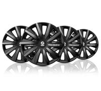 Sparco Juego de 4 Tapacubos de 15” Modelo Milano Negro/Gris. Diseño Deportivo para Las Llantas de tu Coche. Fabricación Resistente y Duradera.