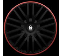Sparco Juego de 4 Tapacubos Bergamo 15 Pulgadas Negro/Rojo
