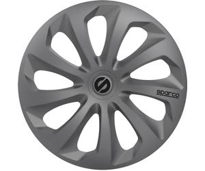 SPARCO SPC1670GR Tapacubos Sicilia, Gris, Set de 4, 16"