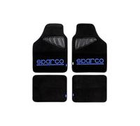 Sparco SPC1901 Juego de Alfombra moqueta color negro con logo Rojo con talonera universal, Azul
