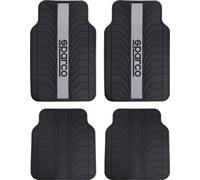 Sparco SPC1913GR Juego de Alfombra Goma Color Franja Logo SPARCO Universal, LATEX, Gris, Set de 4