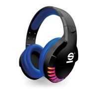 Sparco - SPWHEADPHONE auricular y casco Auriculares Inalámbrico Diadema Juego USB Tipo C Negro, Azul