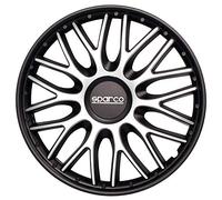 Sparco Juego de 4 Tapacubos Roma 13 Pulgadas Plateado/Negro