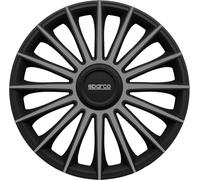 SPARCO Tapacubos 15" pulgada Kit negro gris Embelecedores De Rueda Juego de tapacubos SPC1593BKGR