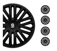 Sparco Tapacubos Bergamo SPC1685BK – Juego de 4, 16 pulgadas, Negro