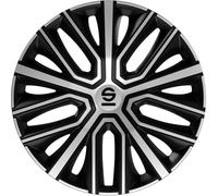 SPARCO Tapacubos 16" Pulgada Kit Negro Plata Embelecedores De Rueda Juego de tapacubos SPC1684BKSV