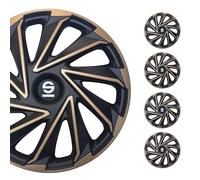 SPARCO Tapacubos 16" pulgada Set dorado negro Embelecedores De Rueda Juego de tapacubos SPC1680GDBK