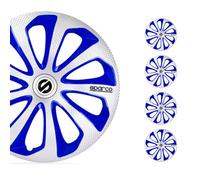 Sparco Juego de 4 Tapacubos Sicilia 16 pulgadas Plateado/Azul/Carbonio