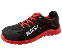 Sparco Teamwork Scarpa Antinfortunistica Da Lavoro-Bassa per UOMO E DONNA-PRACTICE-S1P SRC, Botas de Seguridad y contra Incendios Unisex Adulto, Nero/Rosso, 44 EU