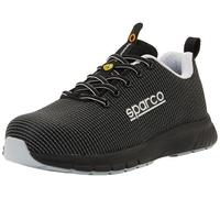 Sparco Traction Asan S3S Zapatos de Seguridad y contra Incendios, Unisex Adulto, Negro, Plateado, 38 EU