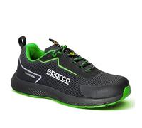 Sparco Traction S1PS Sanyo Zapatos de Seguridad y contra Incendios, Unisex Adulto, Negro Verde Fluo, 43 EU