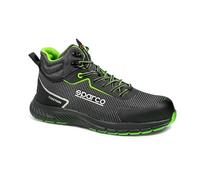 Sparco Traction Zapatos de seguridad Unisex - Adulto, Negro Verde Fluo, 38 EU