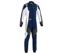 Sparco - Traje de Carreras R580 X-Light - Homologación FIA 8856-2018 - Construcción de Dos Capas - Tejido Regenerado Interior y Exterior - Ajuste Ergonómico - Talla 62 - Azul/Blanco