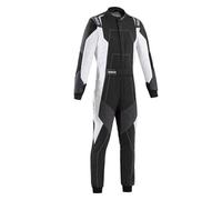 Sparco - Traje de Carreras R580 X-Light - Homologación FIA 8856-2018 - Construcción de Dos Capas - Tejido Regenerado en Forro Interior y Exterior - Talla 48 - Negro/Blanco