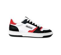 Sparco Zapatilla Casual S-Urban de Piel ecológica, Color Blanco, Negro y Rojo, para Hombre, Talla 43
