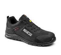Sparco - Zapatillas de Práctica Kyffin S1PS - Norma EN ISO 20345 S1P ESD SR FO - Antiestático y Antideslizante - Protección contra Hidrocarburos - Talla 42 - Negro