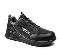 Sparco - Zapatillas Turbo Clamp S1PS - Tejido 3D Microperforado Sin Costuras - Refuerzo De TPU Antiabrasión - Plantilla Extraíble Ergonómica - Talla 38 - Negro