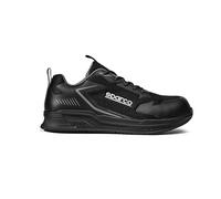 Sparco - Zapatillas Turbo Clamp S1PS - Tejido 3D Microperforado Transpirable - Refuerzo TPU Antiabrasión - Plantilla Extraíble PU Ergonómica - Talla 43 - Negro
