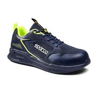 Sparco - Zapatillas Turbo Flinger S1PS - Tejido 3D Microperforado Transpirable - Refuerzo TPU Antiabrasión - Plantilla PU Antiestático Ergonómica - Talla 36 - Azul