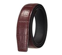 SpaRcz Cinturón de piel de vaca de 3.5 cm para hombre con diseño de cocodrilo cinturón de piel auténtica informal, Café, 115 cm