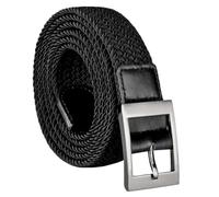 SpaRcz Cinturón trenzado elástico de talla grande 120cm-180cm, negro 2, 190cm