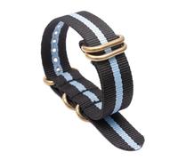 SpaRcz Correa de reloj Correa de nailon Hebilla dorada a rayas Accesorios de repuesto para reloj 18-24mm, color 18, 20mm