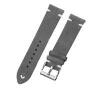 SpaRcz Correa de reloj Correa de repuesto de liberación rápida vintage de cuero de gamuza de 18-22mm, Blanco grisáceo, 22mm