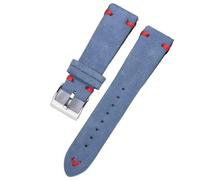 SpaRcz Correa de reloj Correa de repuesto de liberación rápida vintage de cuero de gamuza de 18-22mm, Lazul-rojo, 18mm