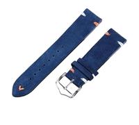 SpaRcz Correa de reloj Correas de reloj vintage de cuero de gamuza Correa de repuesto Liberación rápida 20-22mm, Azul oscuro-plata, 20mm