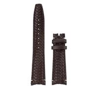 SpaRcz Correa de reloj de cuero genuino con extremo curvado, correa tejida de piel de vaca, 20-22mm, Marrón (extremo curvo), 22mm