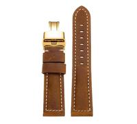 SpaRcz Correa de reloj de cuero genuino, piel de Caballo Loco con hebilla de mariposa, accesorios de reloj de 20-24mm, Color 22, 20mm