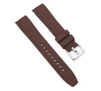 SpaRcz Correa de reloj de goma con extremo curvado, pulsera deportiva impermeable para hombres y mujeres, 20-22mm, Marrón, 20mm