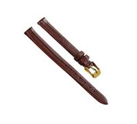 SpaRcz Correa de reloj Lizard Grain Slim Watch Correa de cuero para mujer 8-16mm, Marrón-oro, 8mm
