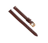 SpaRcz Correa de reloj Lizard Grain Slim Watch Correa de cuero para mujer 8-16mm, marrón-rosa, 12mm