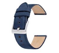 SpaRcz Correa de reloj Nylon+cuero Correa de piel de vaca de liberación rápida Pulsera de reloj impermeable Hombres Mujeres 20-22mm, oro azul, 22mm